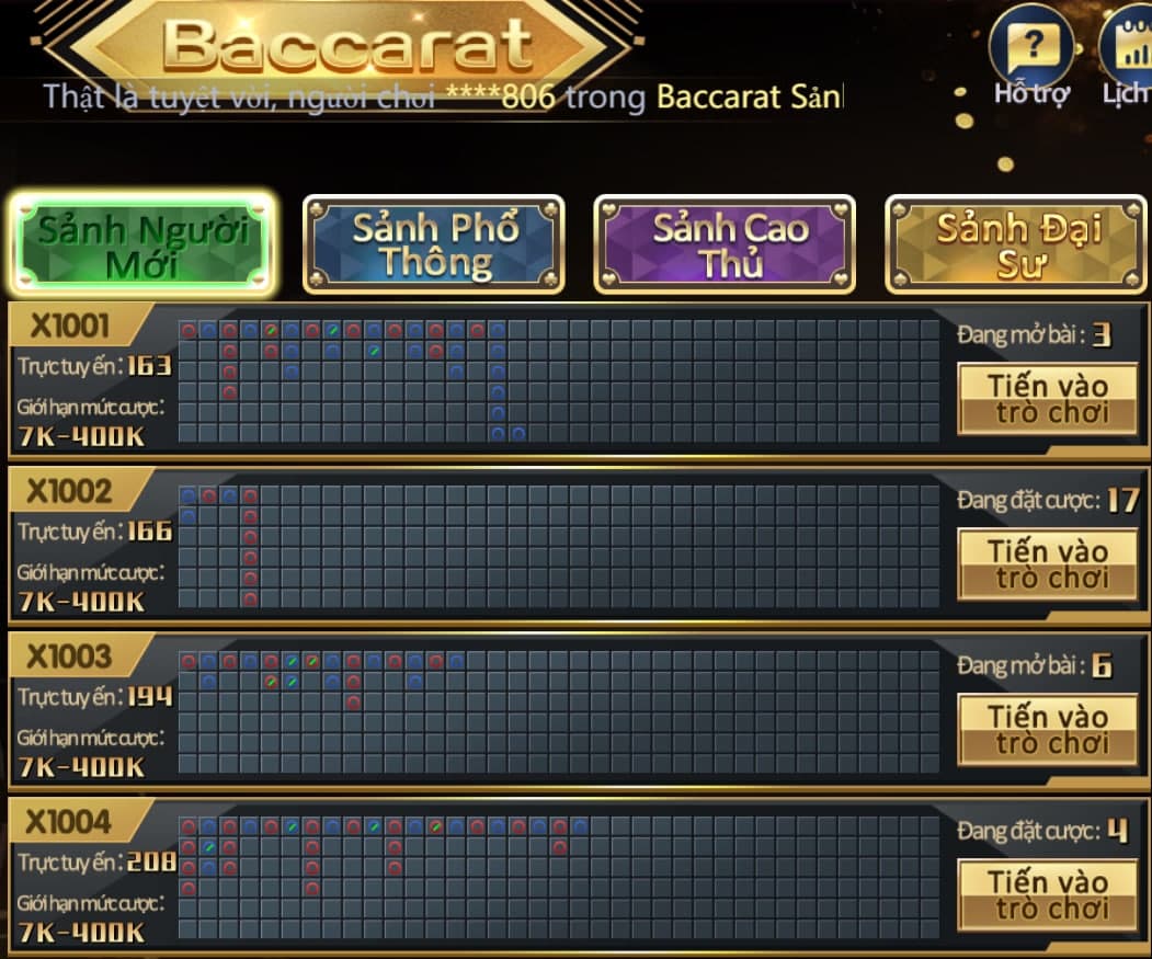 phòng game baccarat tại app game cfun68